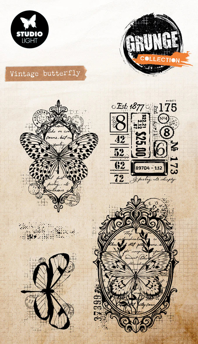 Studio Light - Grunge Collection - Clear Stamp - Vintage butterfly ...