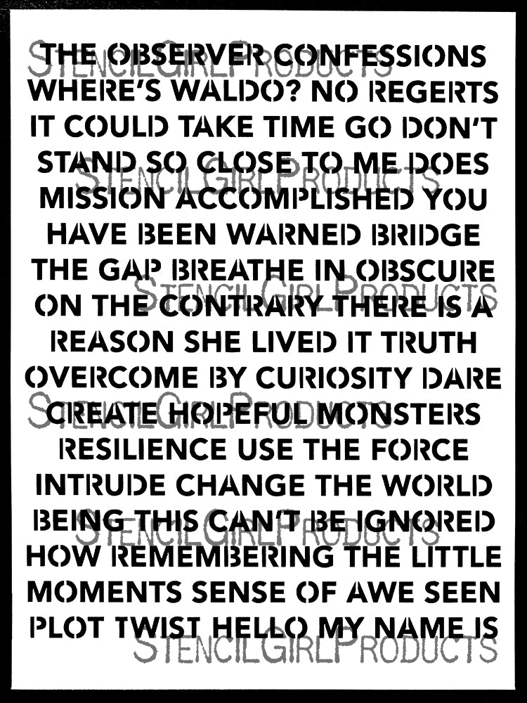 StencilGirl Random Thoughts 2 Lge Natalie May Scrapbooking