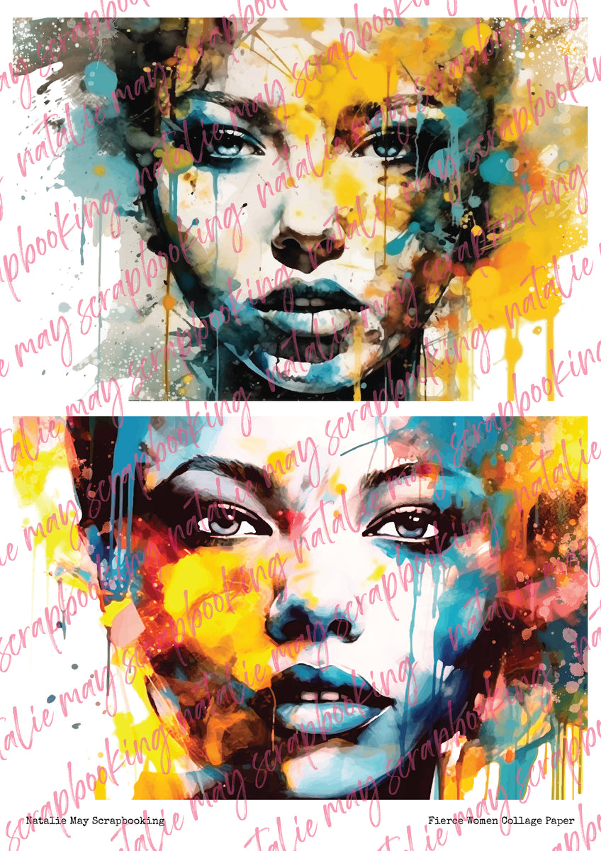 Natalie May Collage Paper - Fierce Women – Natalie May Scrapbooking