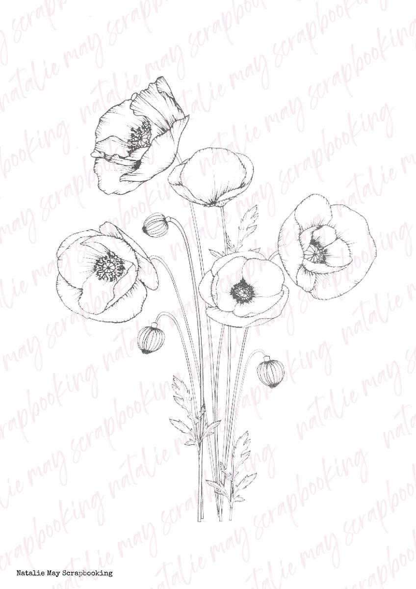 Poppy Collage Paper – Natalie May Scrapbooking