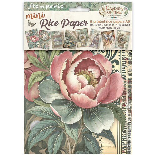 Stamperia - Gardens Of Time Collection - A6 Mini Rice Paper Sheets - 8 ...